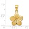 14K Yellow Gold Plumeria Floral Charm Pendant Charm Jewerly 24mm x 15mm